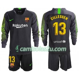 Camisolas de Futebol FC Barcelona Cillessen 13 Guarda Redes Criança Equipamento Alternativa 2019/20 Manga Comprida